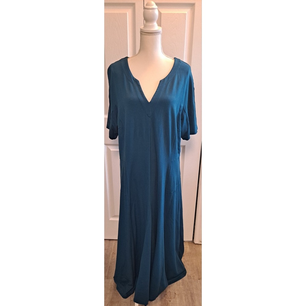 Soft Surroundings Blue  Maxi Ponte‎ Stretch Dress 24W Modesty